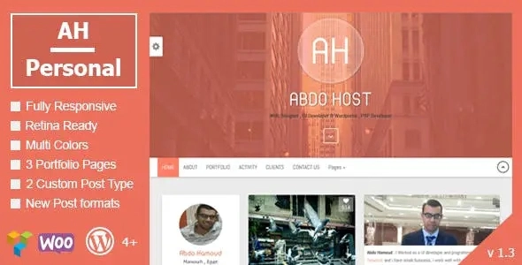 AH Personal Creative Resume Blog Theme 1.3 GPL Theme