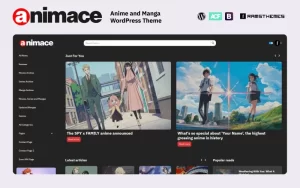 ANIMACE Anime and Manga WordPress Theme 1.0.0 GPL Theme
