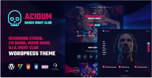 Acidum Night Club and DJ WordPress Theme 1.4.4 GPL Theme