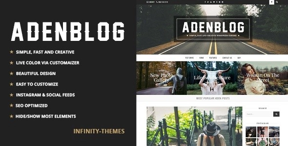 Aden A WordPress Blog Theme 3.1.7 GPL Theme