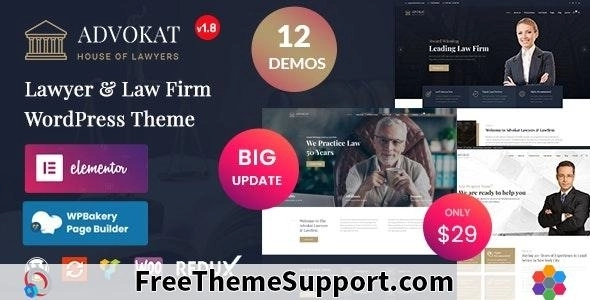 Advokat Lawyer Law Firm WordPress Theme 1.8.7 GPL Theme