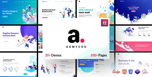 Agmycoo Isometric Startup Creative Digital Agency WordPress Theme 2.3 GPL Theme