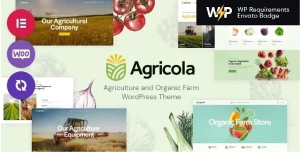 Agricola Agriculture and Organic Farm WordPress Theme 1.9.0 GPL Theme