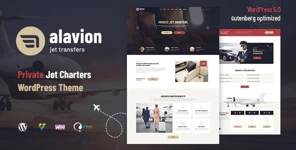 Alavion Private Jet Charters WordPress Theme 1.1.4 GPL Theme
