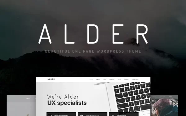 Alder Modern OnePage WordPress Theme 1.8 GPL Theme