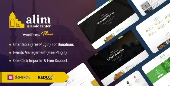 Alim Islamic Institute Mosque WordPress Theme + RTL 1.4.1 GPL Theme