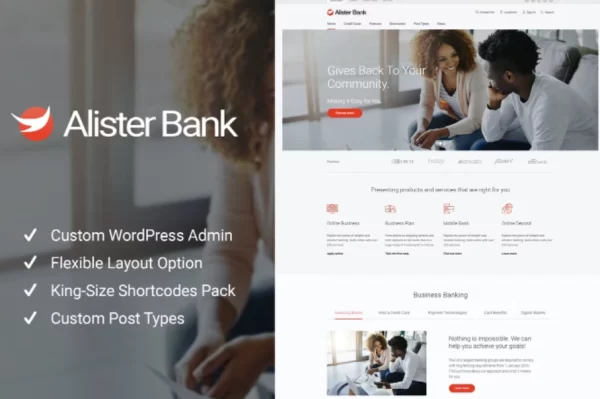 Alister Bank Credits Banking Finance WP Theme 1.1.7 GPL Theme