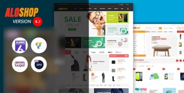 Alo Shop Mega Market RTL Responsive WooCommerce WordPress Theme 5.1 GPL Theme