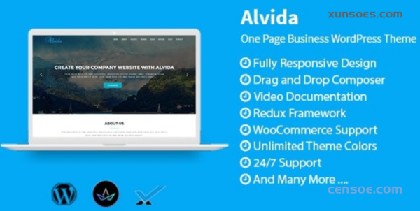 Alvida One Page Business WordPress Theme 1.3.0 GPL Theme