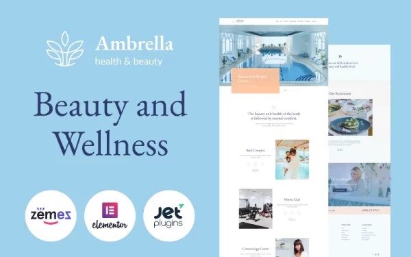 Ambrella Beauty and Wellness Website Template WordPress Theme 1.0.0 GPL Theme