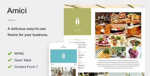Amici A Flexible Responsive Restaurant or Cafe Theme for WordPress 1.1.3 GPL Theme