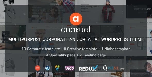 Anakual Multipurpose Corporate and Creative WordPress Theme 1.1 GPL Theme