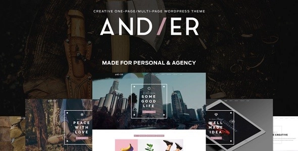 Andier Responsive One Multi Page Portfolio Theme 1.2.1 GPL Theme