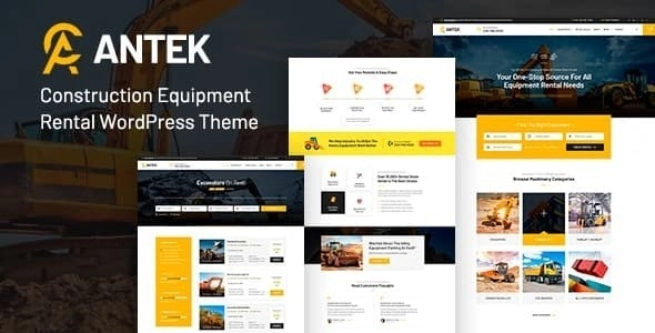 Antek Construction Equipment Rentals WordPress Theme 4.6.1 GPL Theme