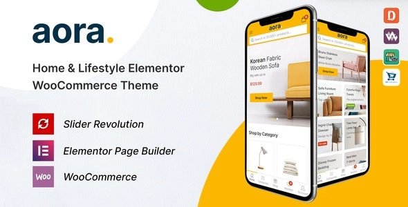Aora Home Lifestyle Elementor WooCommerce Theme 1.2.22 GPL Theme