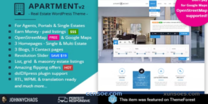 Apartment WP Real Estate Responsive WordPress Theme 3.6 GPL Theme