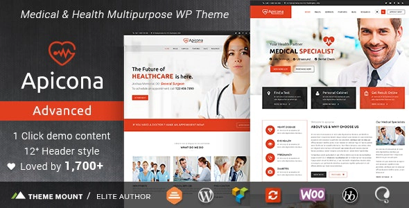 Apicona Health Medical WordPress Theme 2.3.0 GPL Theme