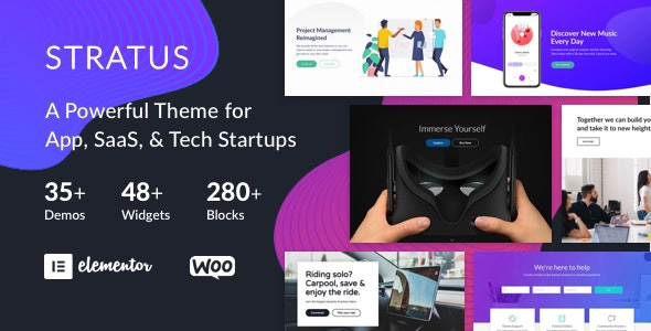 App, SaaS Software Startup Tech Theme Stratus 4.2.4 GPL Theme