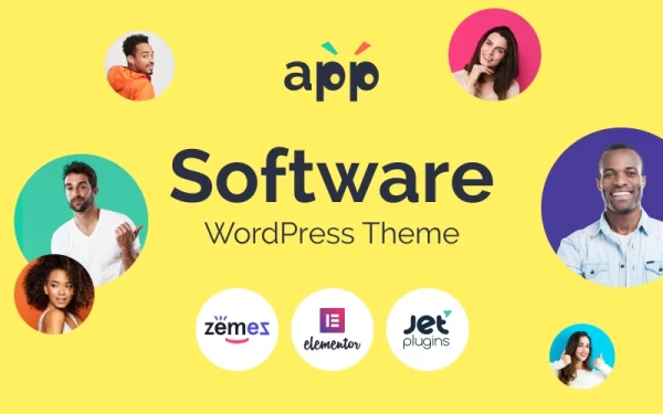 App Software Template with Elementor Builder WordPress Theme 1.0.1 GPL Theme