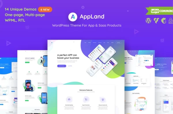 AppLand WordPress Theme For App Saas Products 2.9.4 GPL Theme
