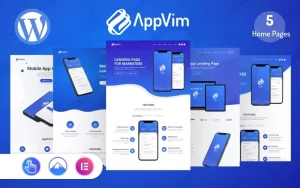AppVim App Landing Page WordPress Theme 1.1.0 GPL Theme
