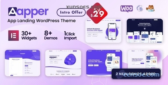 Apper WordPress Multi-concept App Landing Page Theme 2.0.7 GPL Theme