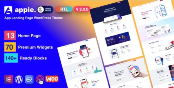 Appie App Landing Page WordPress Theme 2.8.0 GPL Theme