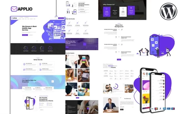 Applio Creative Responsive Mobile App Showcase WordPress Theme 1.0.0 GPL Theme