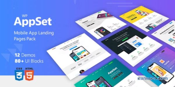 Appset App Landing Page WordPress Responsive Theme in Marketing Blog Digital Portfolio Showcase 1.3.8 GPL Theme