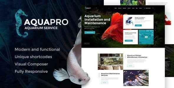 AquaPro | Aquarium Installation and Maintanance Services WordPress Theme + Store 1.1.1 GPL Theme