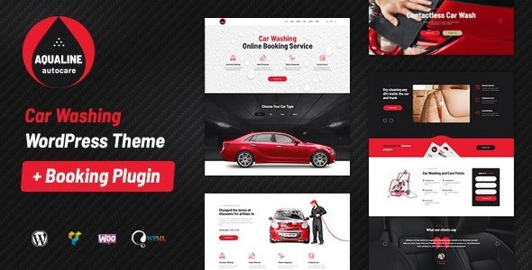 Aqualine Car Washing Service with Booking System WordPress Theme 1.2.2 GPL Theme