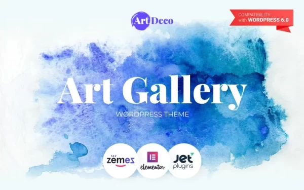 Art Deco Art Gallery WordPress Theme 2.1.4 GPL Theme