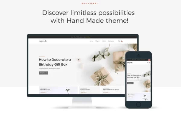 Artcraft Handmade ECommerce Clean Elementor WooCommerce Theme 1.0 GPL Theme