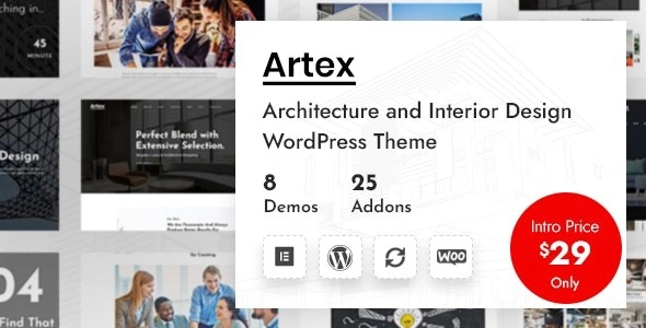 Artex Architecture Interior WordPress Theme 1.2.2 GPL Theme