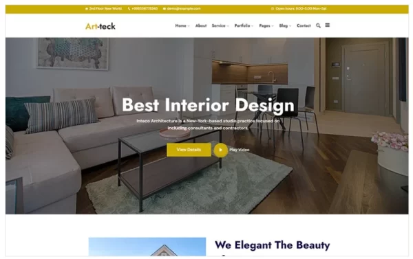 Artteck Best Interior Design WordPress Theme 1.0.1 GPL Theme