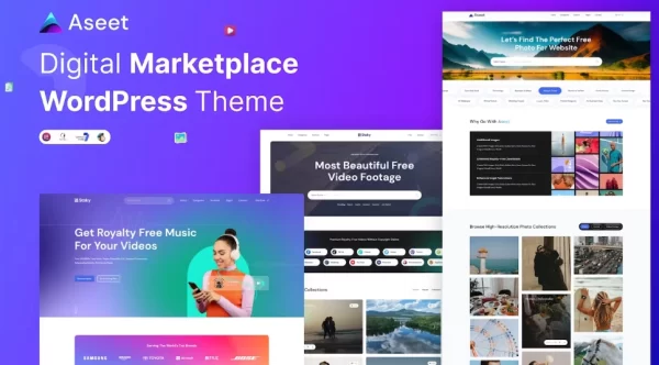 Aseet Digital Marketplace WordPress Theme 1.0.1 GPL Theme