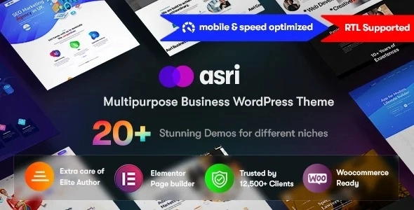 Asri Business Corporate WordPress Theme 1.1.1 GPL Theme