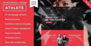 Athlete Fitness | Gym and Sport WordPress Theme 3.8.4 GPL Theme
