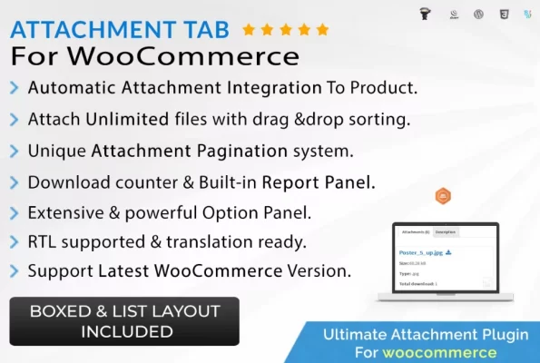 Attachment Tab For Woocommerce 1.2.7 GPL Plugins