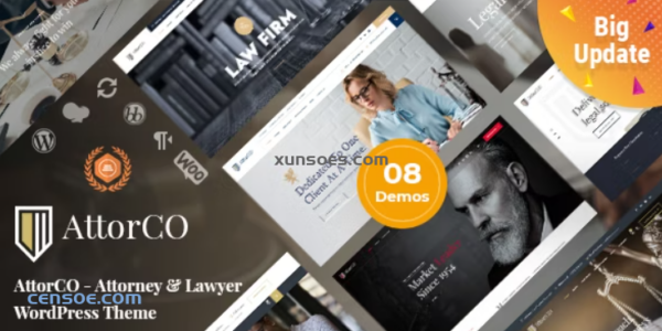 AttorCO – Attorney Lawyer WordPress Theme 4.7 GPL Theme