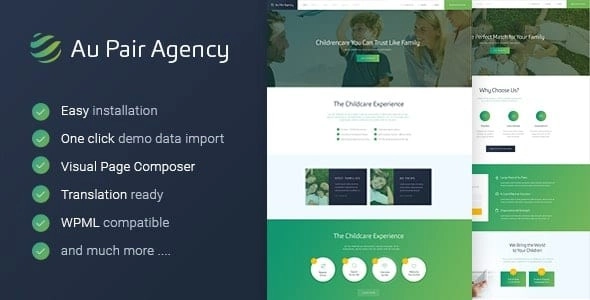 Au-Pair Babysitting Nanny Agency WordPress Theme 1.2.2 GPL Theme