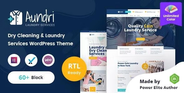 Aundri Dry Cleaning Services WordPress Theme + RTL 3.0 GPL Theme