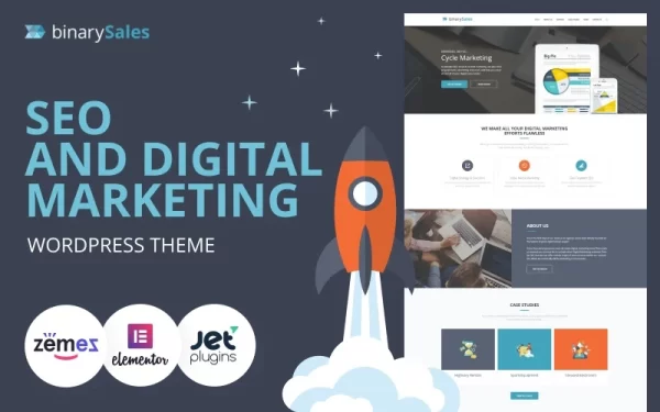 BinarySales SEO Digital Marketing WordPress Theme 1.0.1 GPL Theme