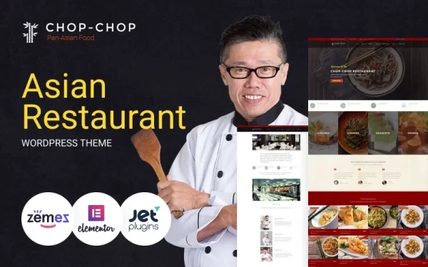Chop-Chop Asian Restaurant WordPress Theme 1.0.1 GPL Theme