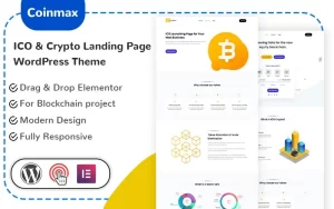 Coinmax ICO Crypto Landing Page Free WordPress Theme 1.0.0 GPL Theme