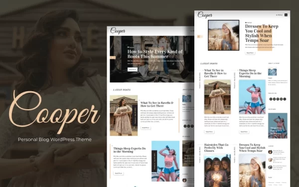 Cooper Personal Blog WordPress Theme 1.1 GPL Theme