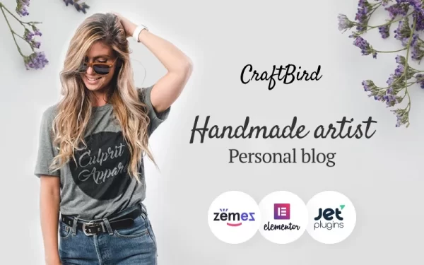 CraftBird Handmade Artist Personal Blog WordPress theme WordPress Theme 1.0.1 GPL Theme