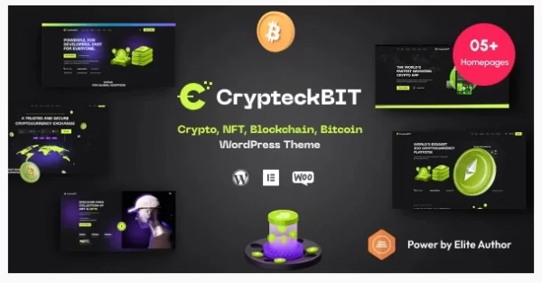 Crypteck ICO Landing Page Crypto WordPress Theme 1.1.0 GPL Theme
