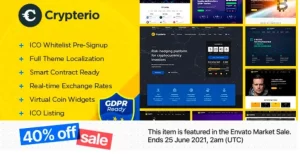 Crypterio ICO Landing Page, NFT and Cryptocurrency WordPress Theme 2.4.10 GPL Theme