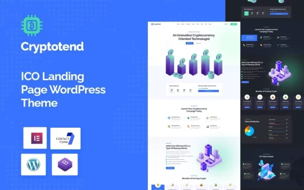 Cryptotend ICO Landing Page WordPress Theme 1.0.0 GPL Theme